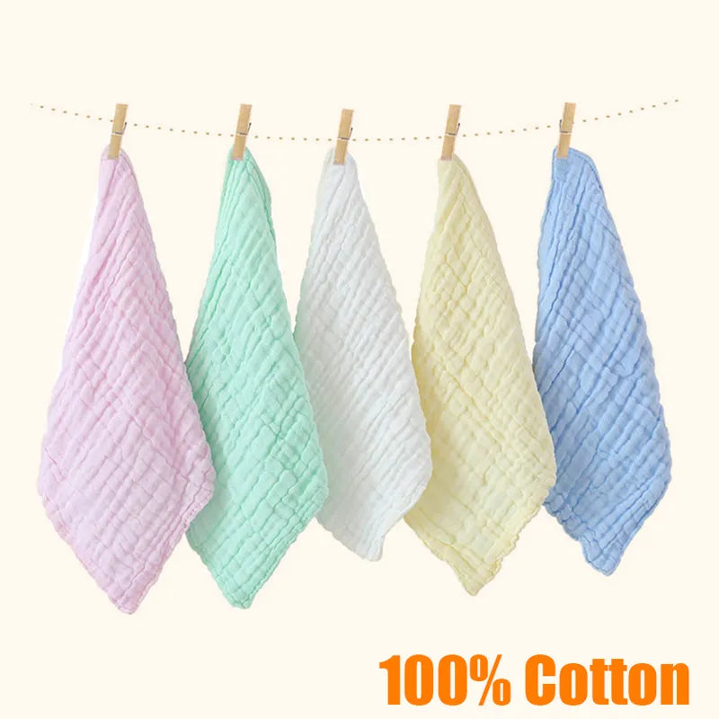 4PCS Baby Bath Towel 100% Cotton Muslin Squares 6 Layers Gauze