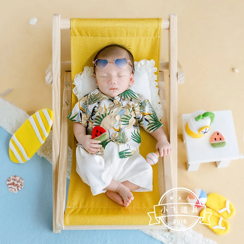Summer Beach Vacation Style Printed Shirt Photography ニューボーンフォト