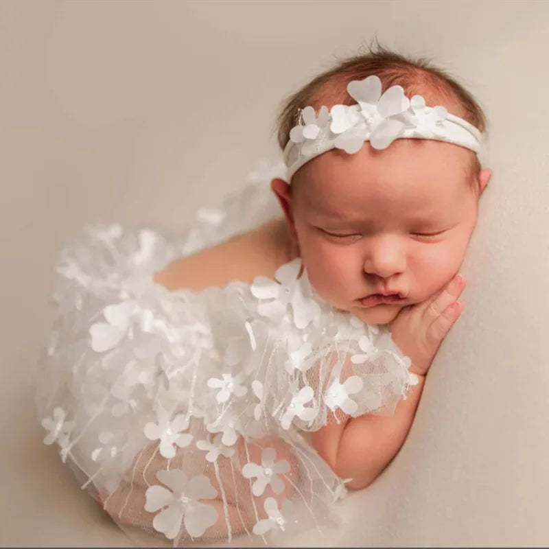 Newborn Flower Lace Princess Dress Baby