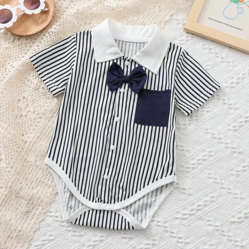 Summer Baby Gentleman Shirt Body Toddler Infant Bodysuit