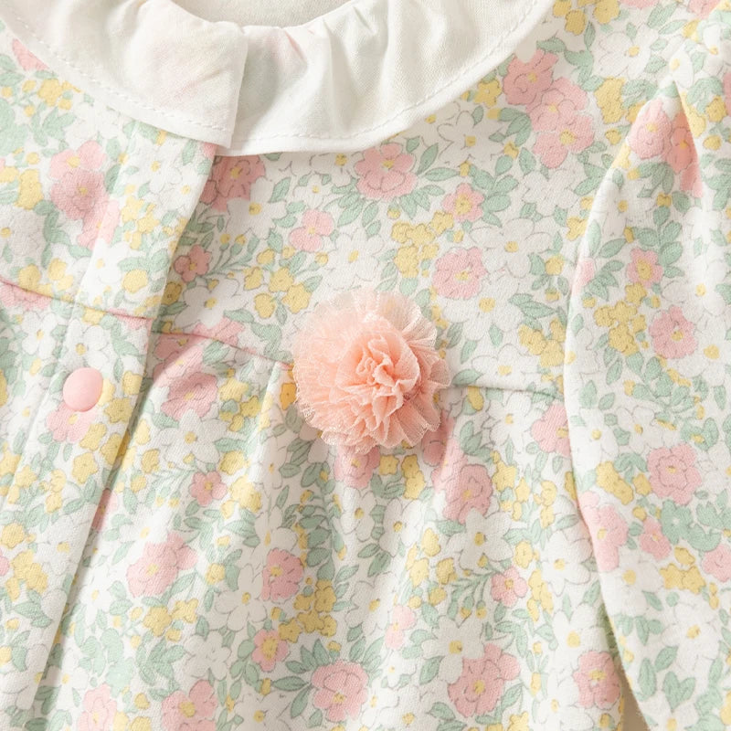 Floral Cotton New Born Baby Girl Jumpsuit