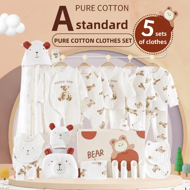 19/23/25pcs 100% Cotton Newborn Baby Gift Set With Box