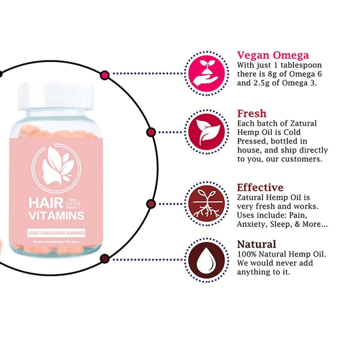 2 Bottles Hair Jelly Collagen Vitamin Promote Hair Growth