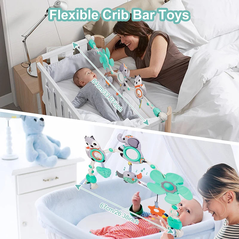 Baby Crib Musical Animal Foldable Travel Car Seat Toy