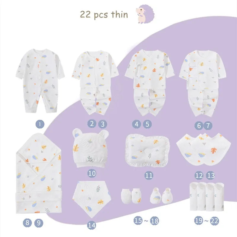 20/22/24 Pieces Newborn Clothes Set Baby Gift Pure Cotton 0-6 Months Without Box