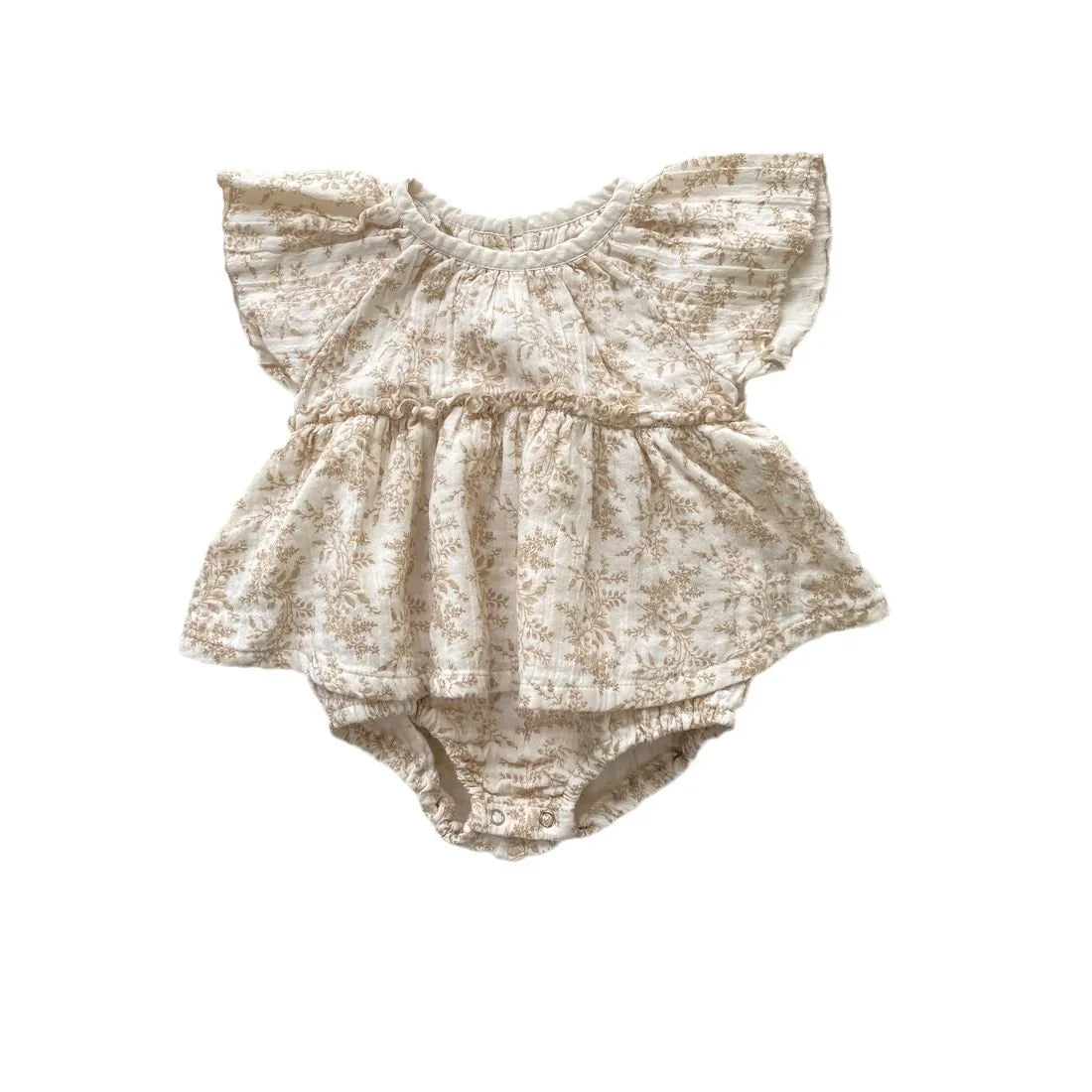 2024 Ins Summer Korean Newborn Girls Cotton Floral Printed Bodysuit