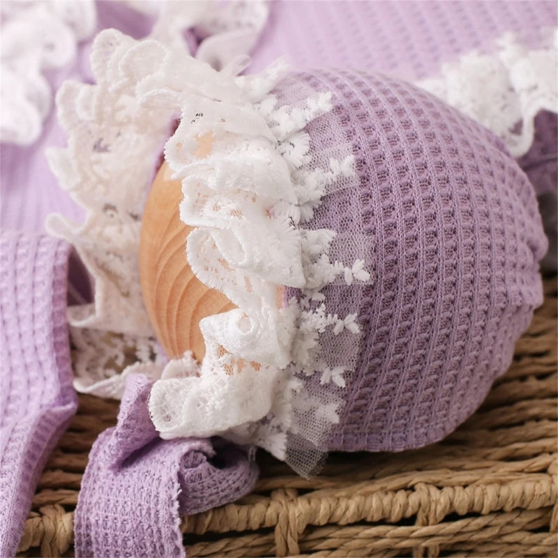 Newborn Photography Props Pillow & Lace Rompers & Ruffle Shooting Outfits