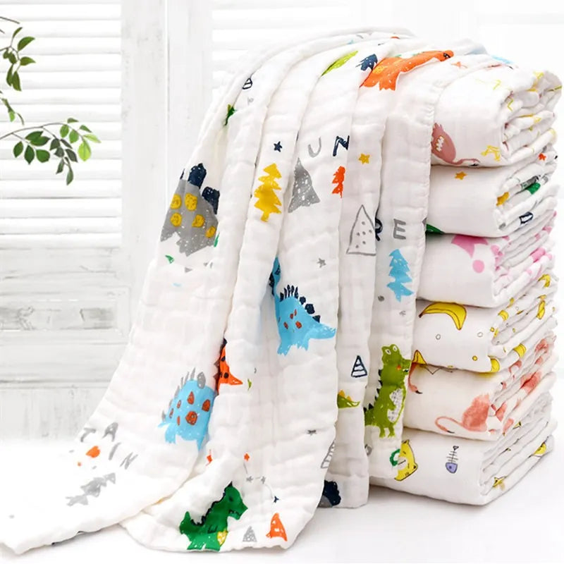 Baby BathTowel Boys Girls 100% Cotton Children Baby Towels Blanket For Newborn Bathrobe 4 Layers Gauze Washcloth Infant Swaddle