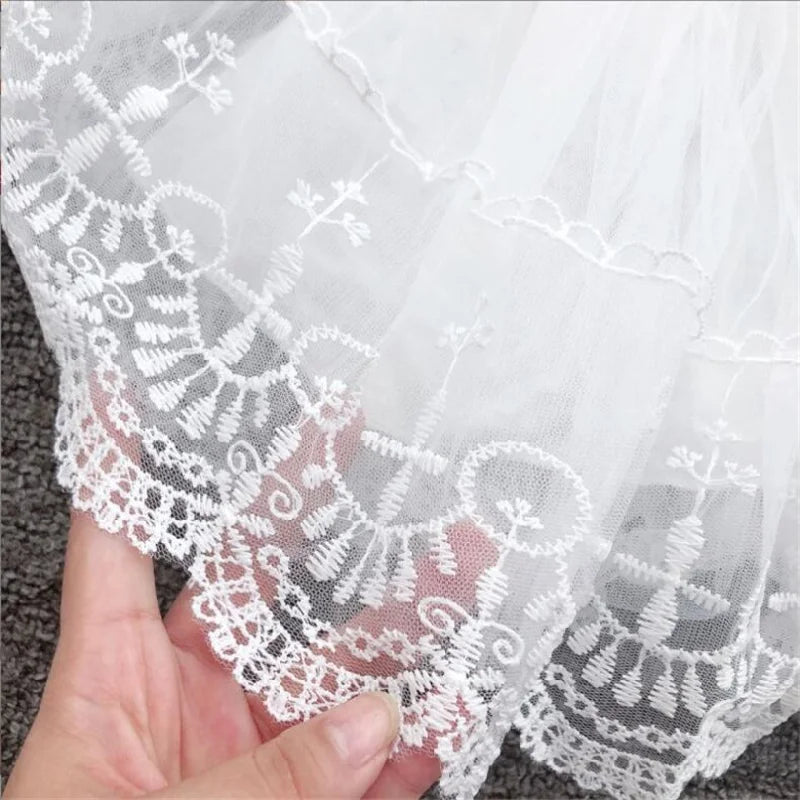 Baby Birthday Princess Dress Elegant Girl Embroidery Flower Beaded White Baptism Tutu Gown Kids Formal Evening Party Costume
