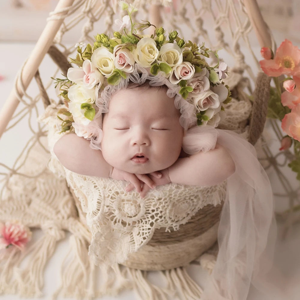 Lace Baby Blanket Newborn Photography Props Cotton