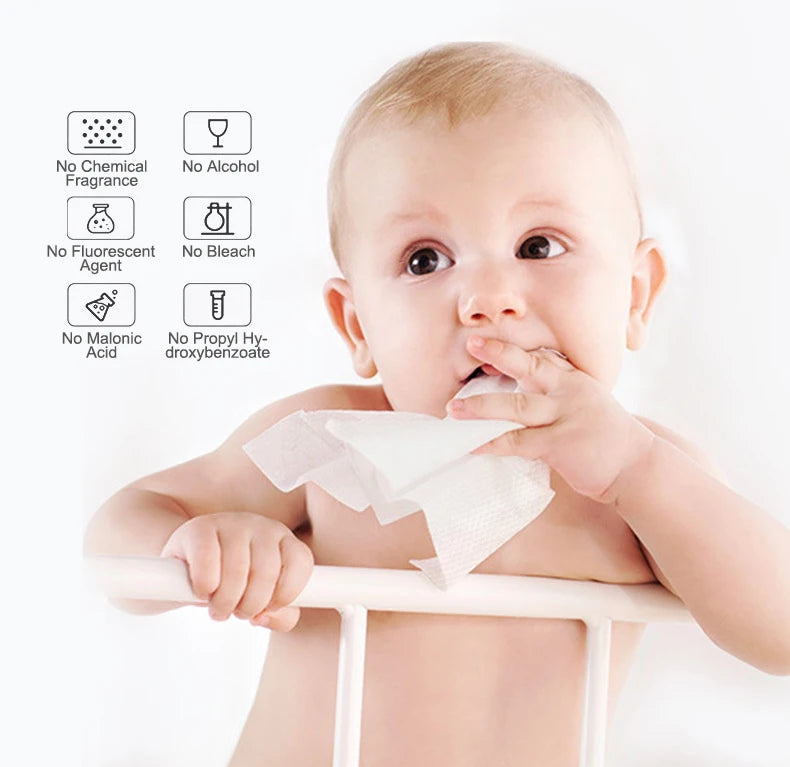 Baby Wipes, Water Based Baby Diaper Wipes Hypoallergenic and Unscented 80 Count