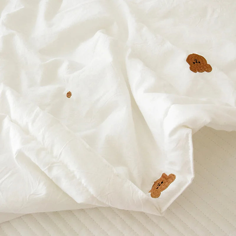 Pure Cotton Baby Winter Quilt Bear Embroidered Thicken Bedding Quilt