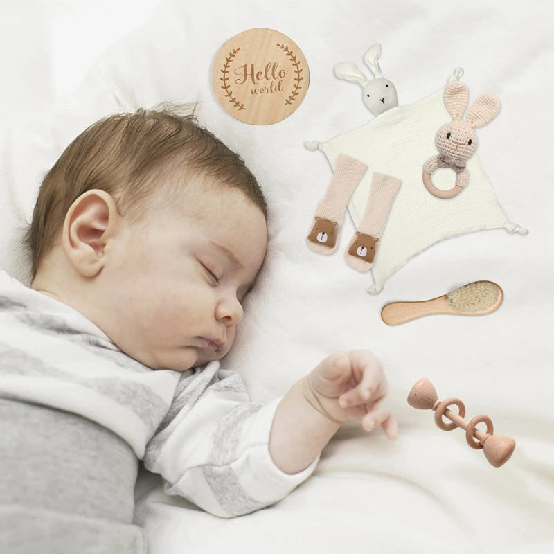 Baby Double Sided Cotton Blanket Newborn Bath Set Gifts Box