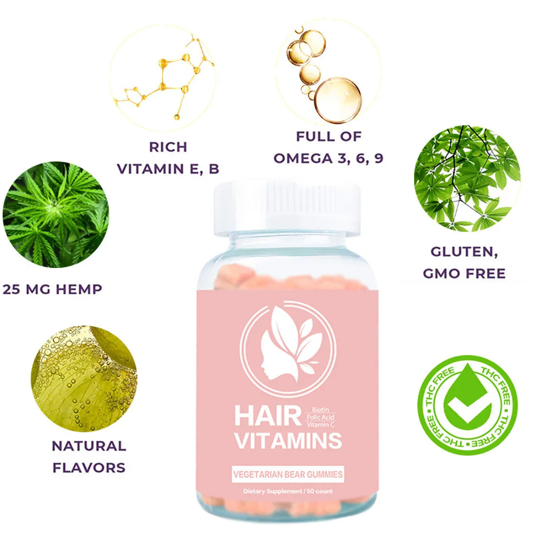 2 Bottles Hair Jelly Collagen Vitamin Promote Hair Growth