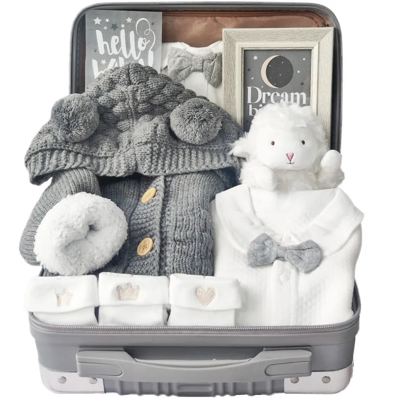 Newborn Gift Box Little Gentleman Knitting Crochet Sweater Set