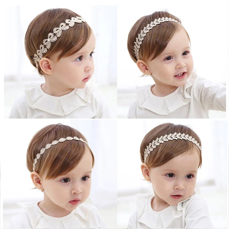 Princess Flower Decor Elastic Hair Bands for Newborns Accessories