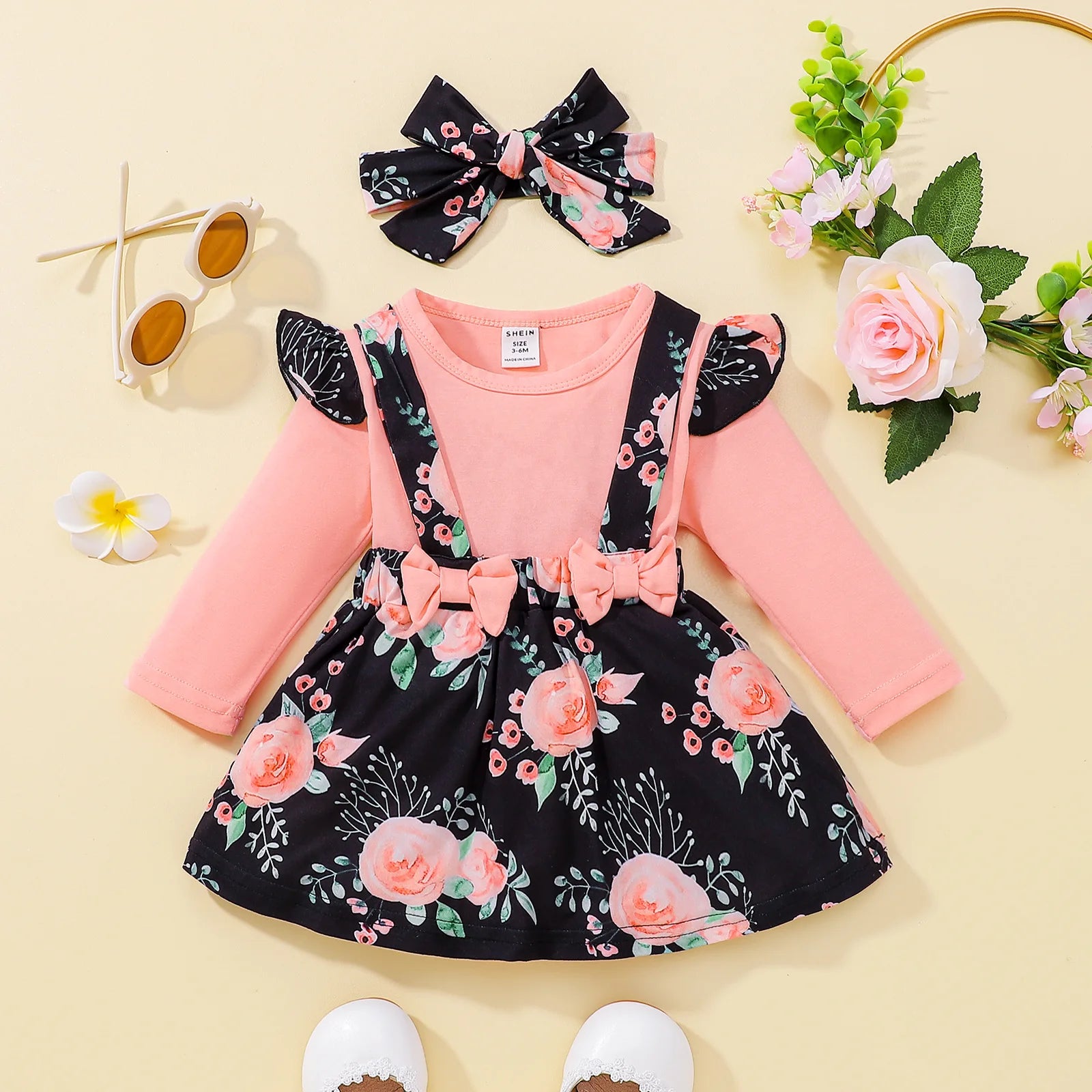 3pcs Winter Newborn Baby Girls Sets With Headband
