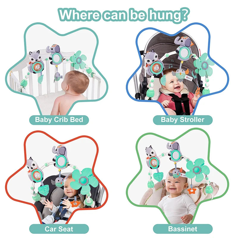 Baby Crib Musical Animal Foldable Travel Car Seat Toy