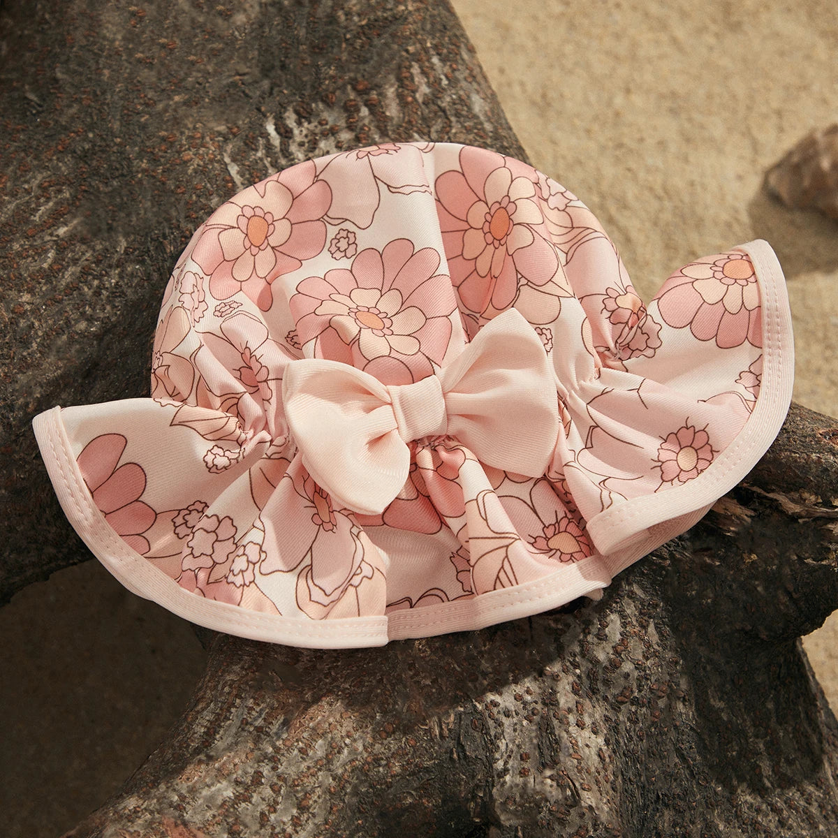 Baby Strawberry Print Bathing Suit + Sun Hat Beachwear Set
