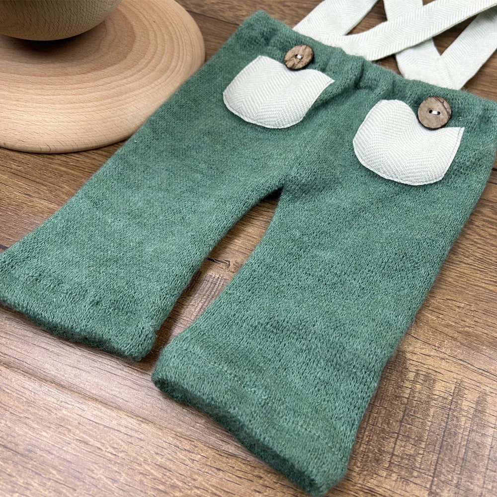 ❤️Newborn Photography Clothing Hat+Suspenders 2Pcs/set Studio Props