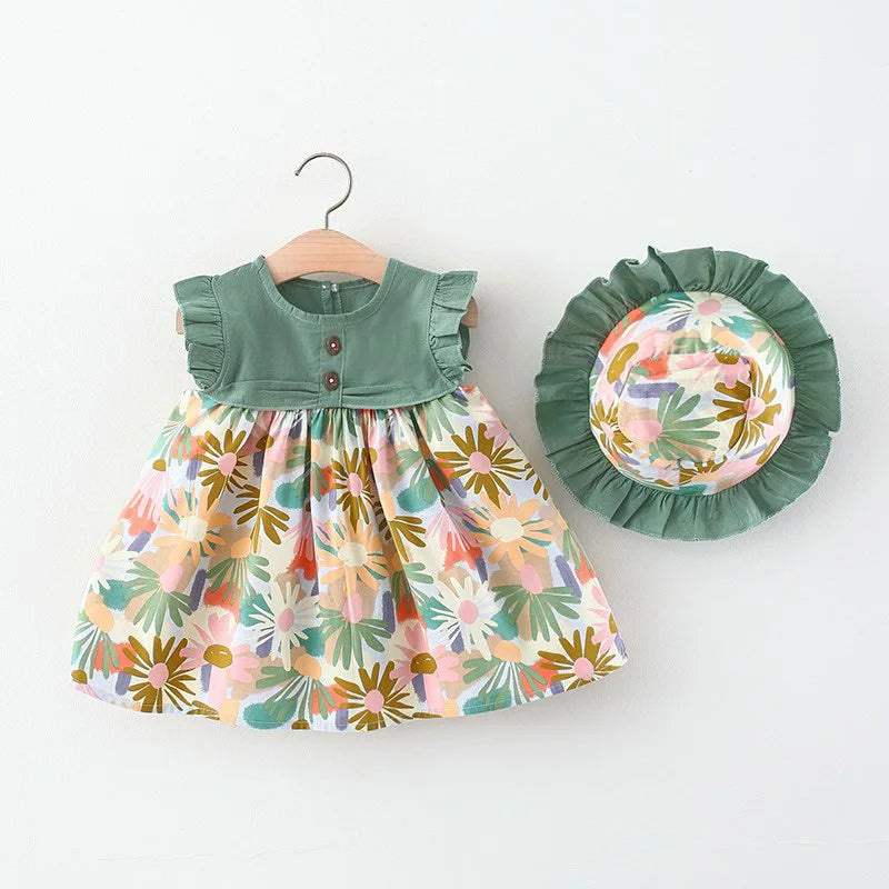 2Piece Set Summer Toddler Dresses For Girls Korean Fashion