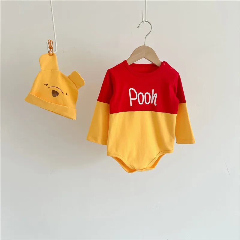 Spring 3pcs Set Cartoon Mickey Mouse Pooh Bodysuits