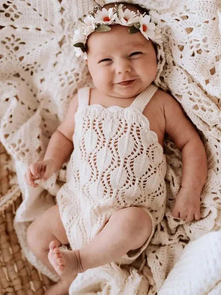 Newborn Props Bodysuit Cotton Material Hollow Out For Photography