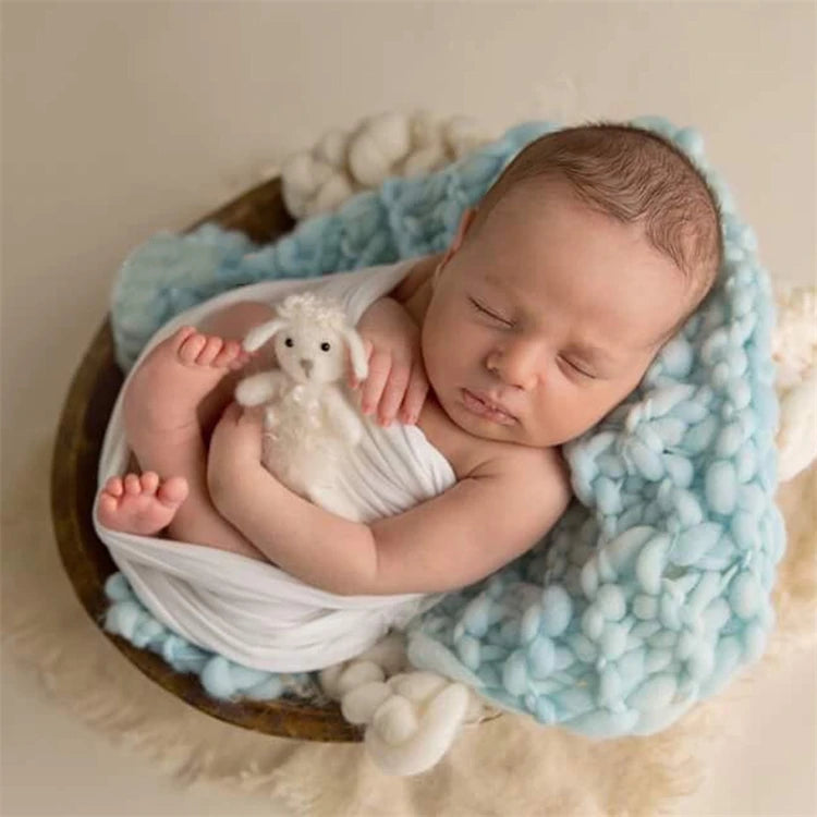 Hand Crochet Blanket Basket Filler Strtetchy Baby Photography Props