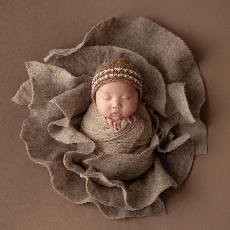 Baby Photography Props Blanket Wrap Swaddle Crochet Hat Outfit