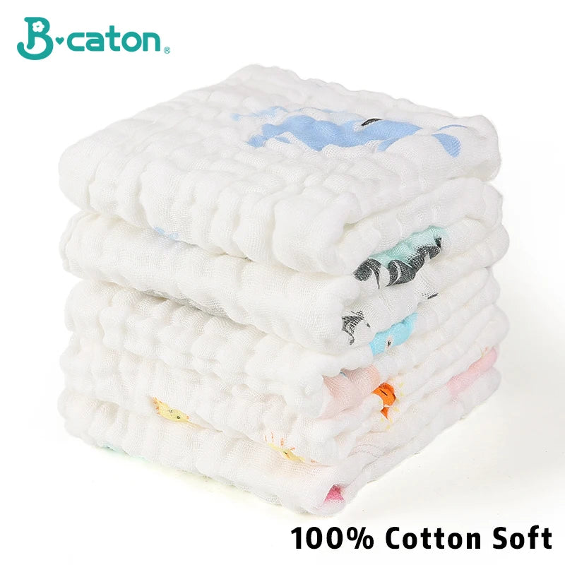 4PCS Baby Bath Towel 100% Cotton Muslin Squares 6 Layers Gauze