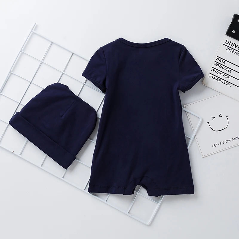 2PCS Newborn Pilot Cotton Jumpsuits
