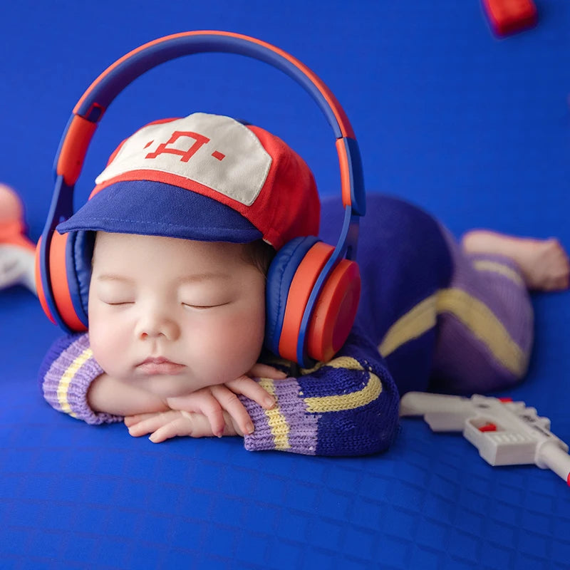 Newborn Baby Photography Props Knitting Jumpsuit+Cap