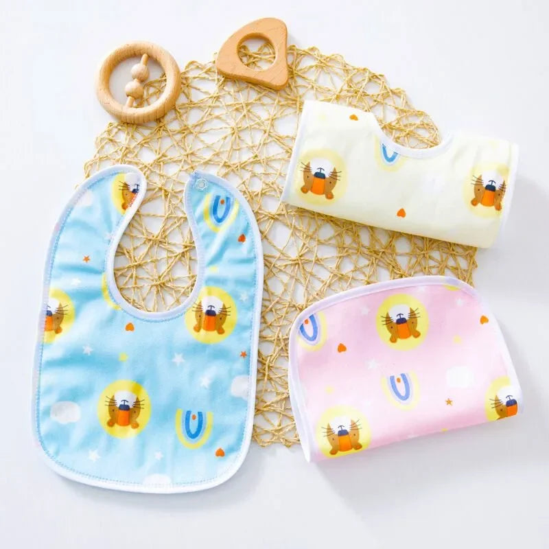 1PCS Baby Bibs Cotton Waterproof Bib Feeding Clothes