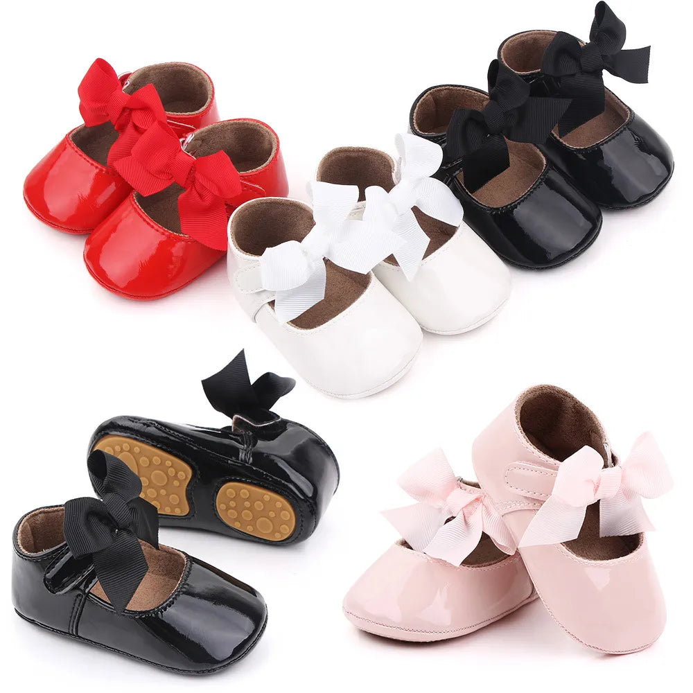 Cute Baby Patent Leather First Walker Shoes