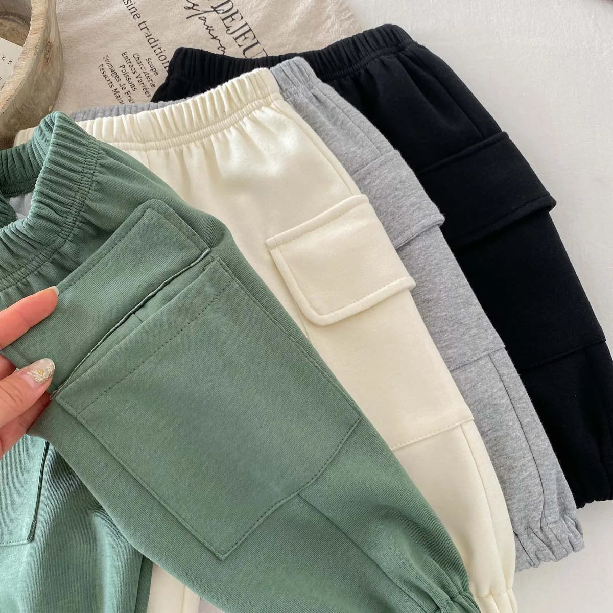 2024 Spring New Fashion Large Pocket Pants Toddler 3M-6Y