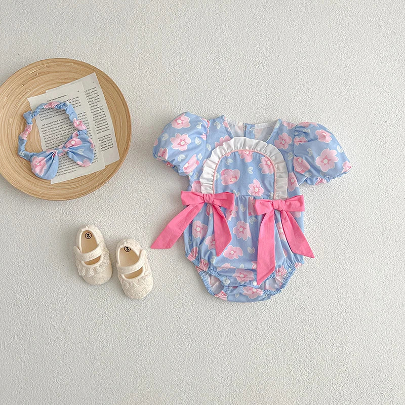 Flower Printed Toddler Baby Girls Sister Dress Summer