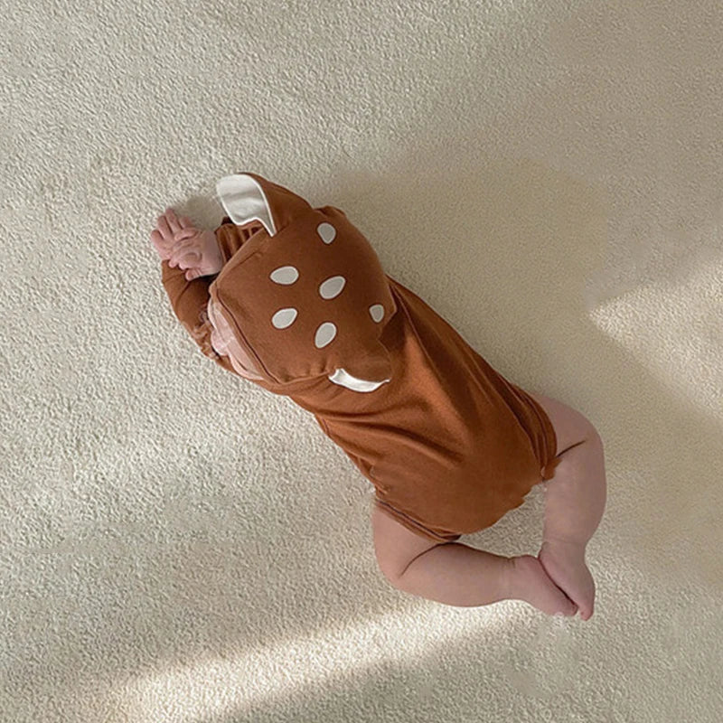Adorable Baby Sika Deer Romper Hat 2pcs Sets