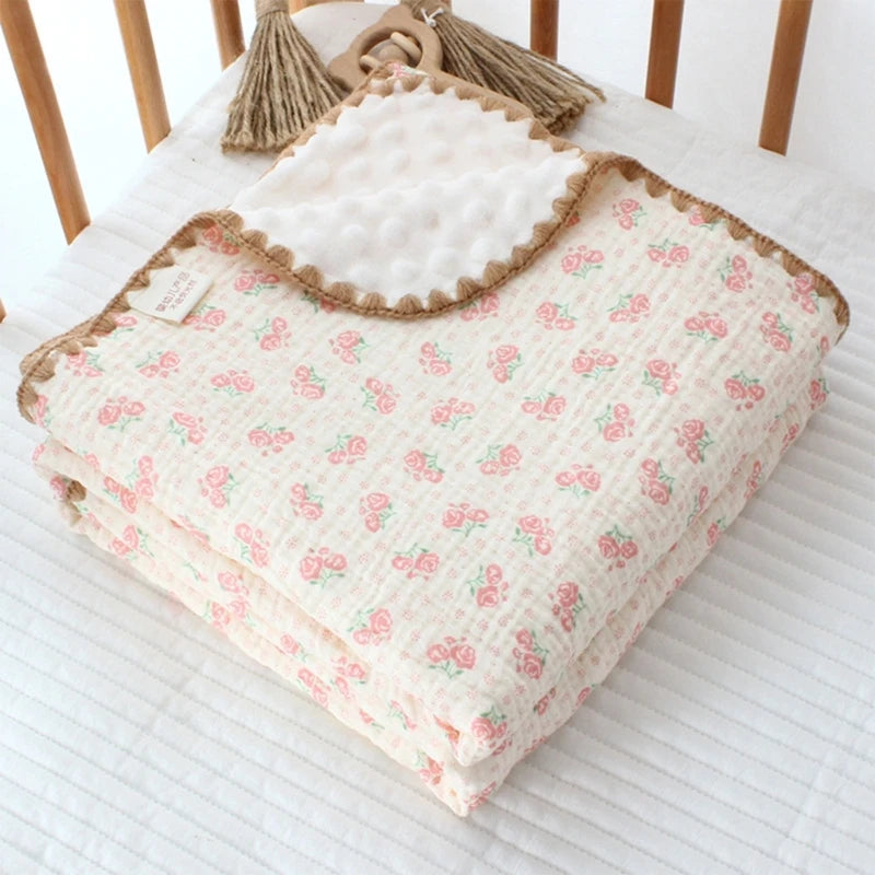 Newborn Quilts Crib Blanket Baby Wrap Blanket Receiving Wrap Infant Stroller Cover Bedding Breathable Swaddles Blanket