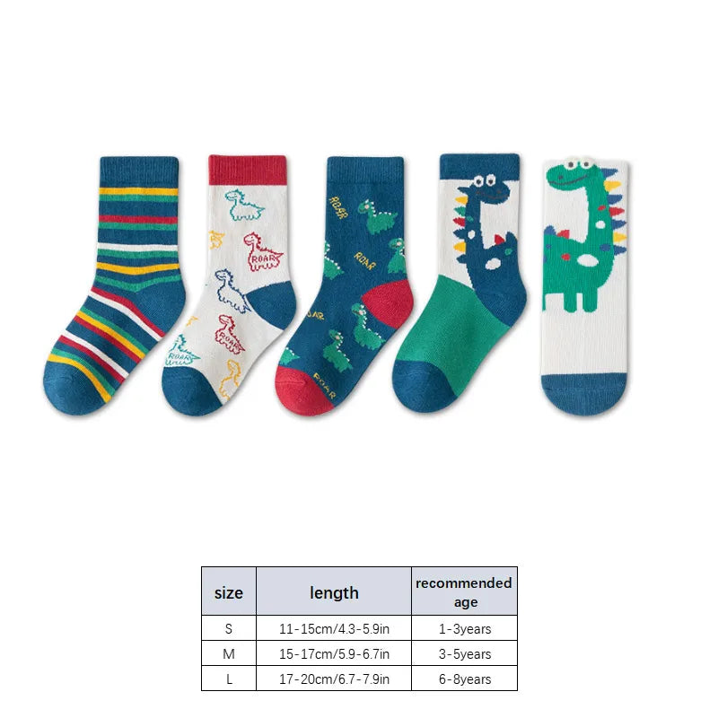 Dinosaur Socks Cute Autumn Warm Middle Tube Socks