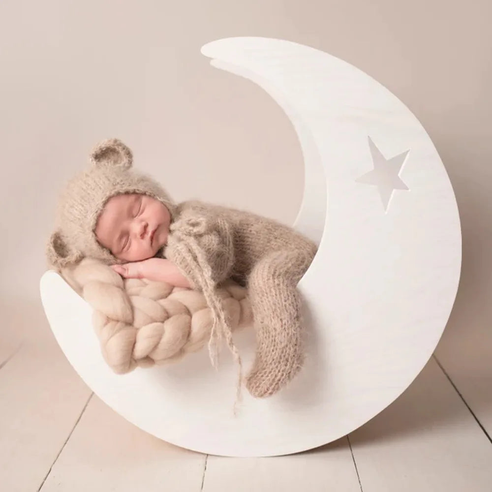 Newborn Wool Knitted Bear Jumpsuit Hat