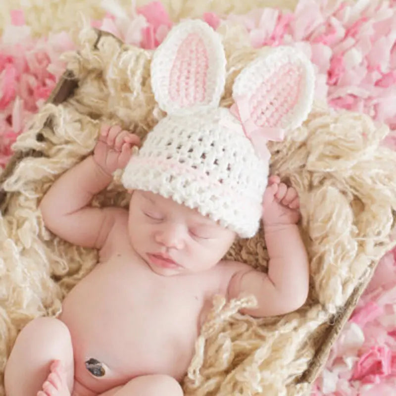 Newborn Baby Crochet Knit Rabbit Photography Prop Hats Outfits