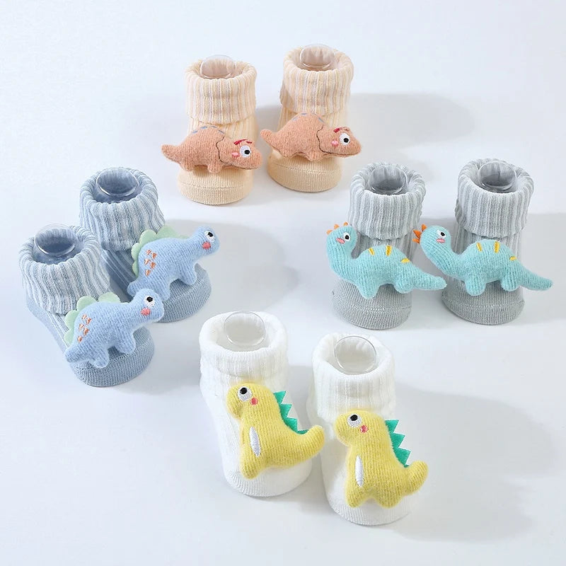 Winter Newborn Plush Dinosaur Thick Warm Stocking