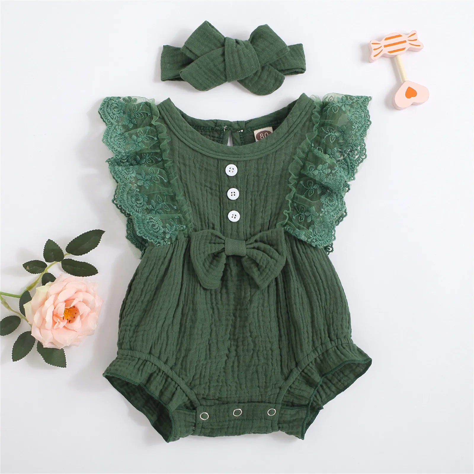 0-18Month Infant Baby Girls Cotton Button Sleeveless Bodysuit