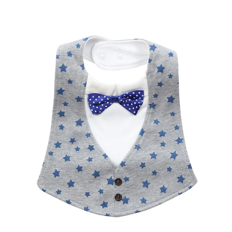 Pure Cotton Baby Bibs Infant Boy Gentleman Bib With Bow Tie