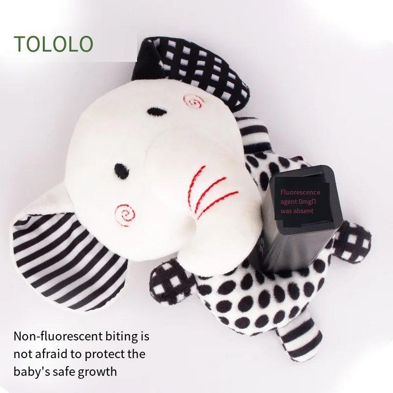 Newborn visual training black and white hand grip rattle exercise