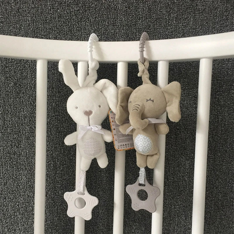 Cartoon Animal Shake Bell Pendant Plush Elephant Rabbit Cute Rattle