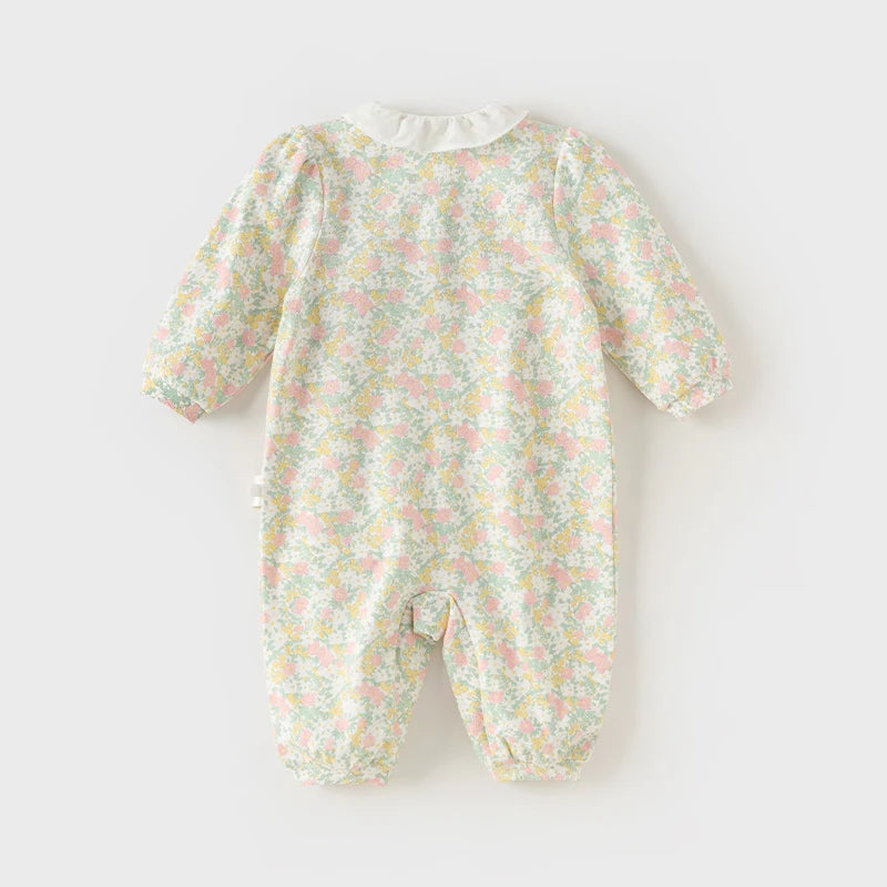 Floral Cotton New Born Baby Girl Jumpsuit