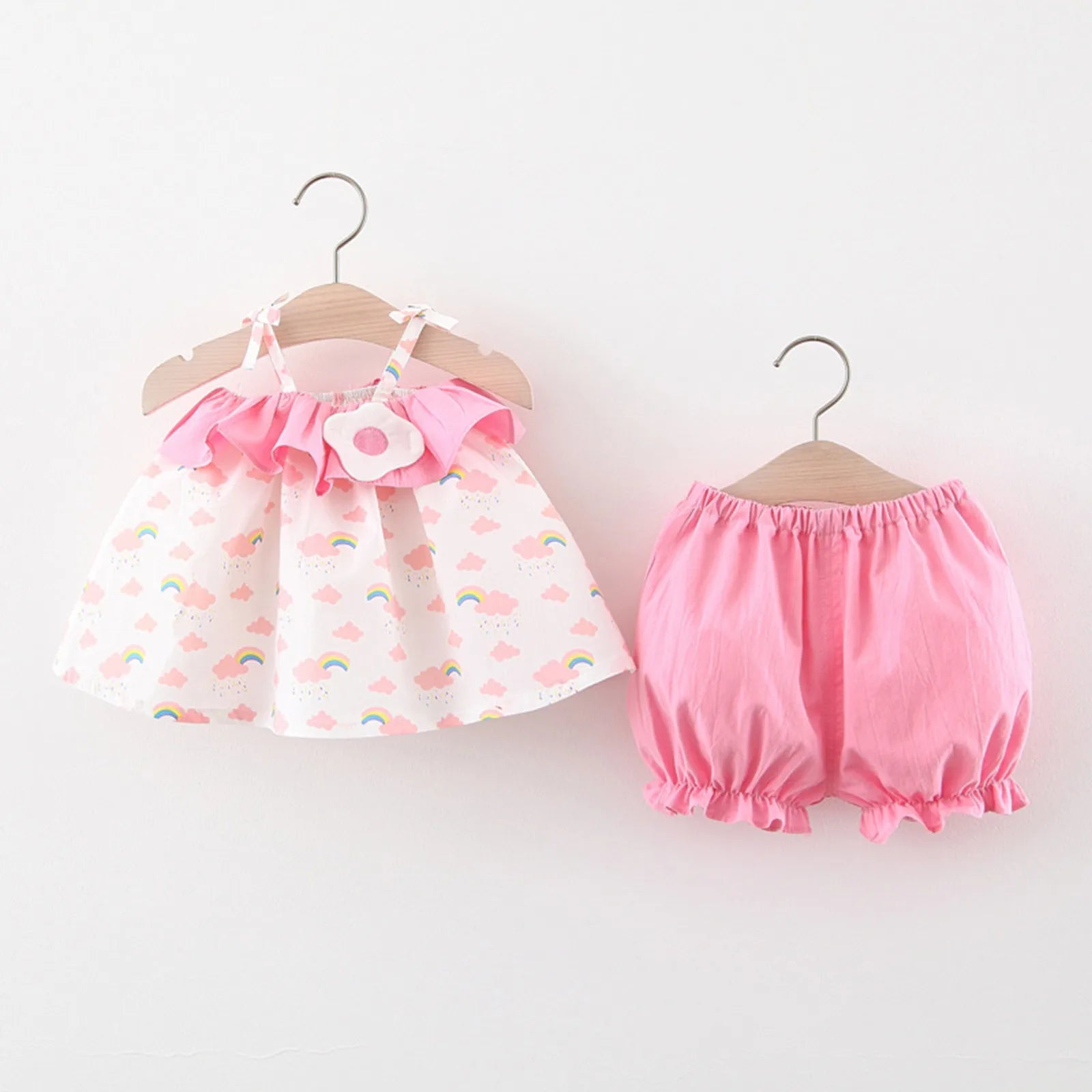 3 6 9 12 18 24 Months Newborn Baby Girls Clothes Sets Floral Print Summer Sleeveless Tops+PP Shorts Sets Infant Outfits Clothes