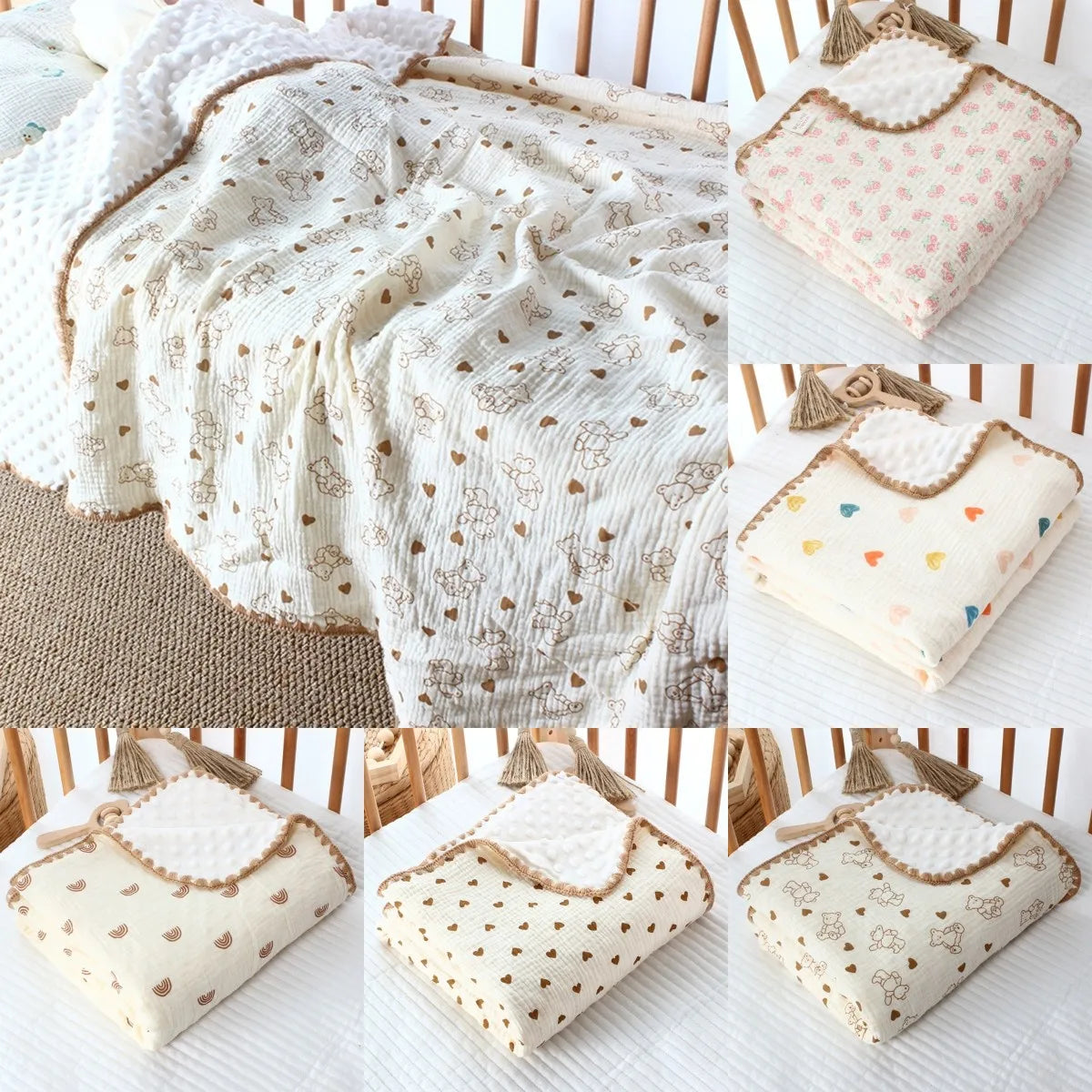 Newborn Quilts Crib Blanket Baby Wrap Blanket Receiving Wrap Infant Stroller Cover Bedding Breathable Swaddles Blanket