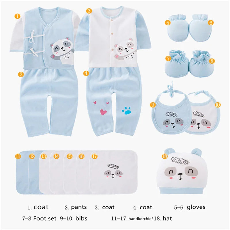 18piece/set Newborn Baby Clothes Soft Infant Cotton Clothing Gift Set